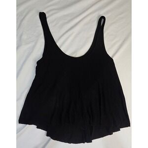 BP Nordstrom Black Ribbed Knit High Low Scoop Neck Tank Top Womens XS